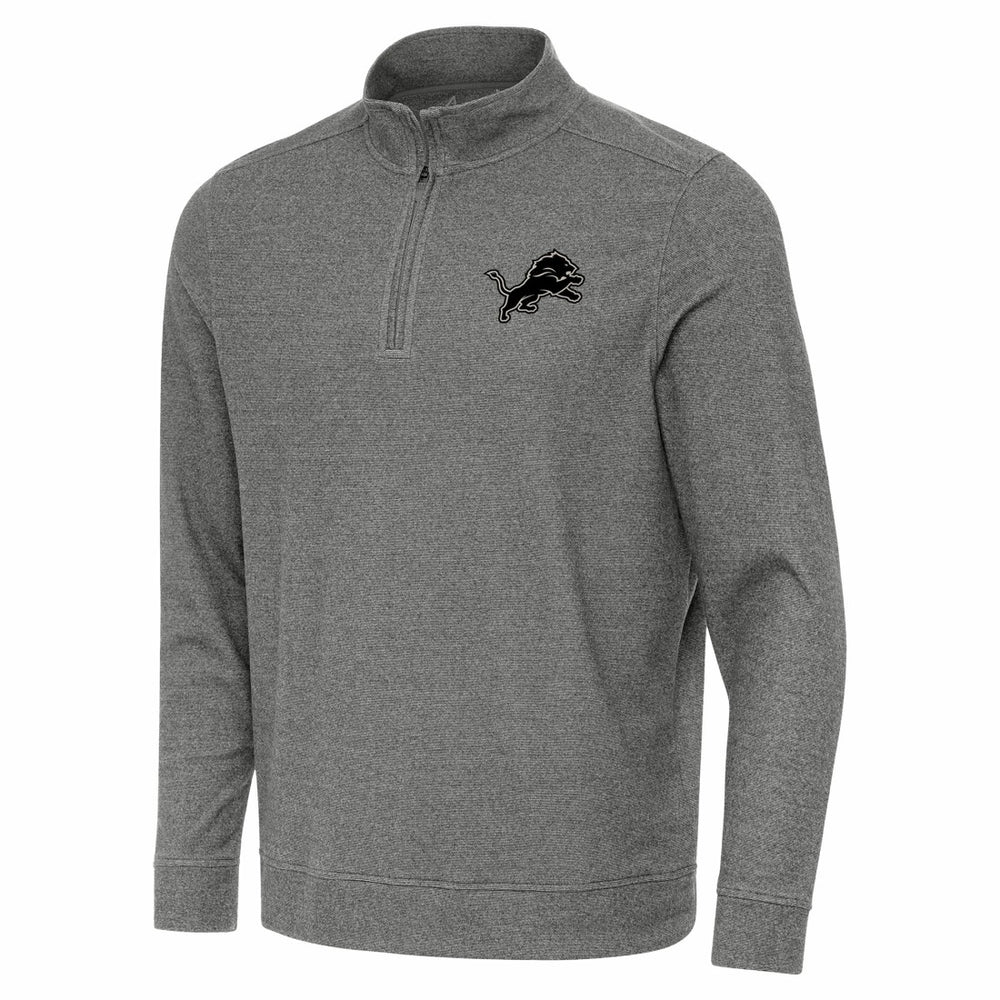Detroit Lions Antigua Subtle Quarter-Zip Top - Heather Black - NFL