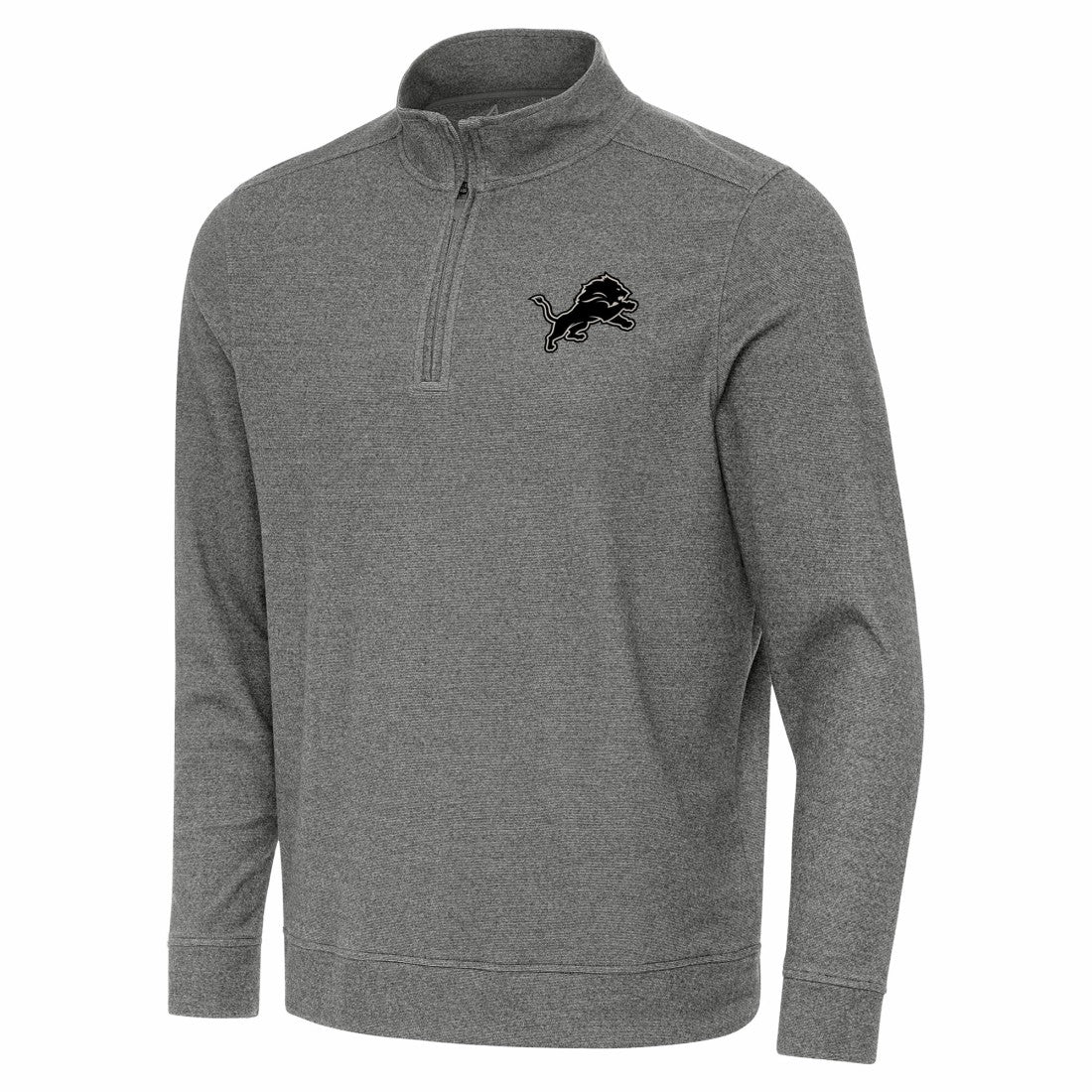 Detroit Lions Antigua Subtle Quarter-Zip Top - Heather Black - NFL