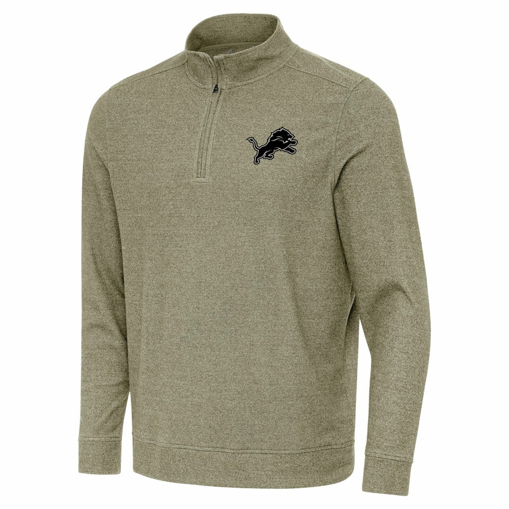 Detroit Lions Antigua Subtle Quarter-Zip Top - Heather Olive - NFL