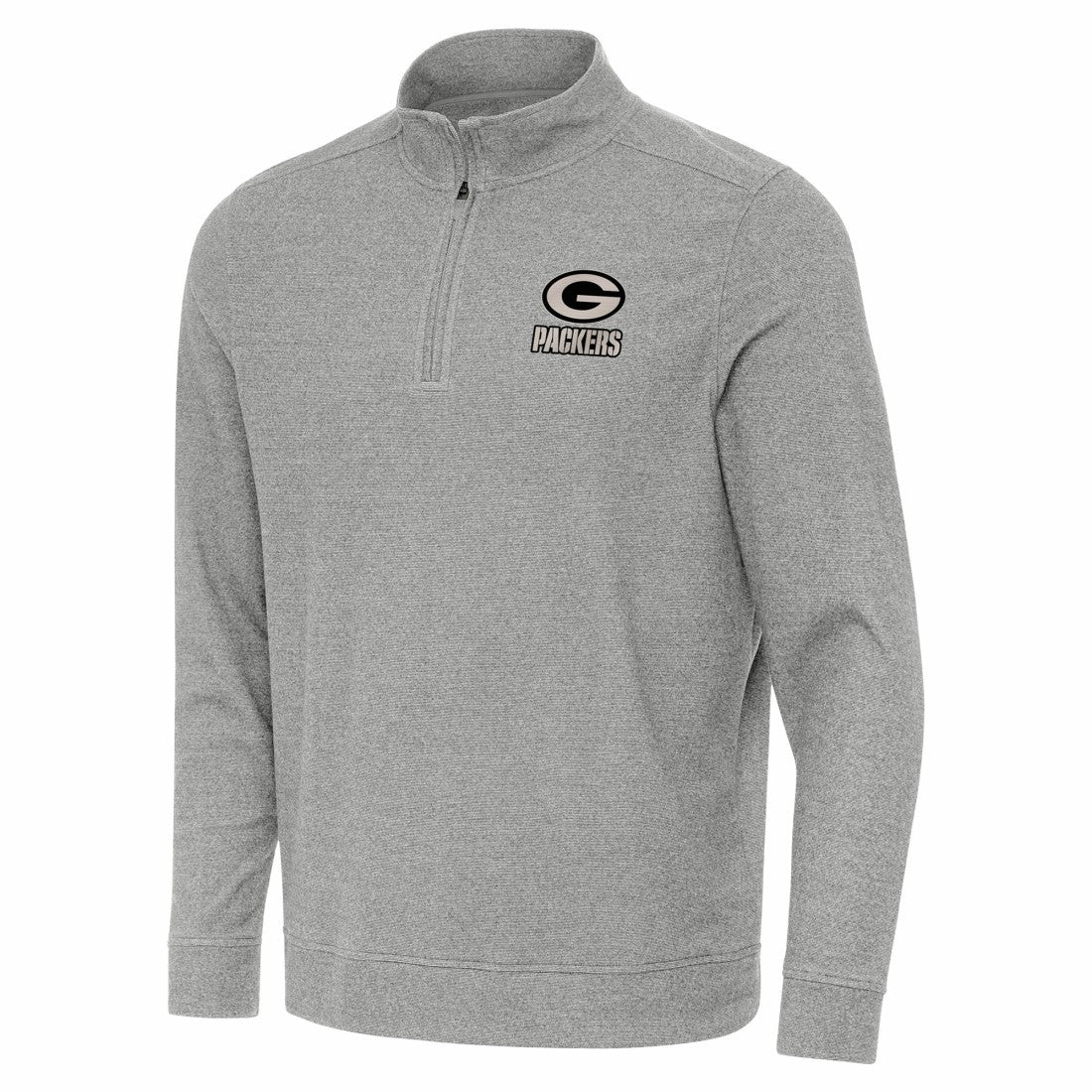 Green Bay Packers Antigua Subtle Quarter-Zip Top - Heather Gray - NFL