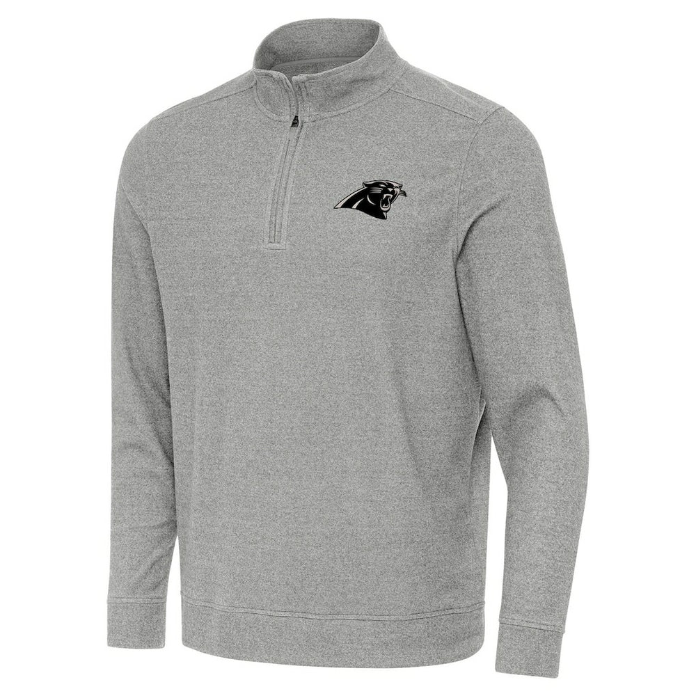 Carolina Panthers Antigua Subtle Quarter-Zip Top - Heather Gray - NFL