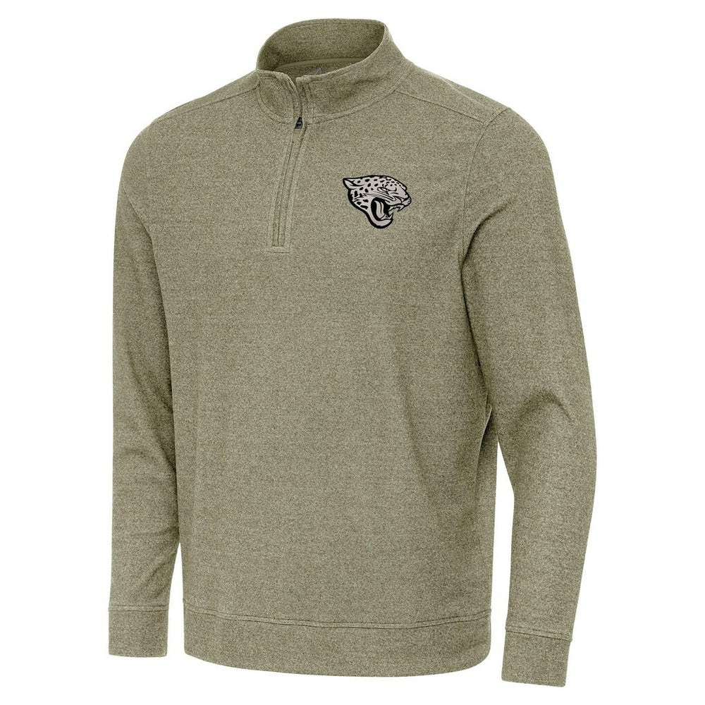 Jacksonville Jaguars Antigua Subtle Quarter-Zip Top - Heather Olive - NFL