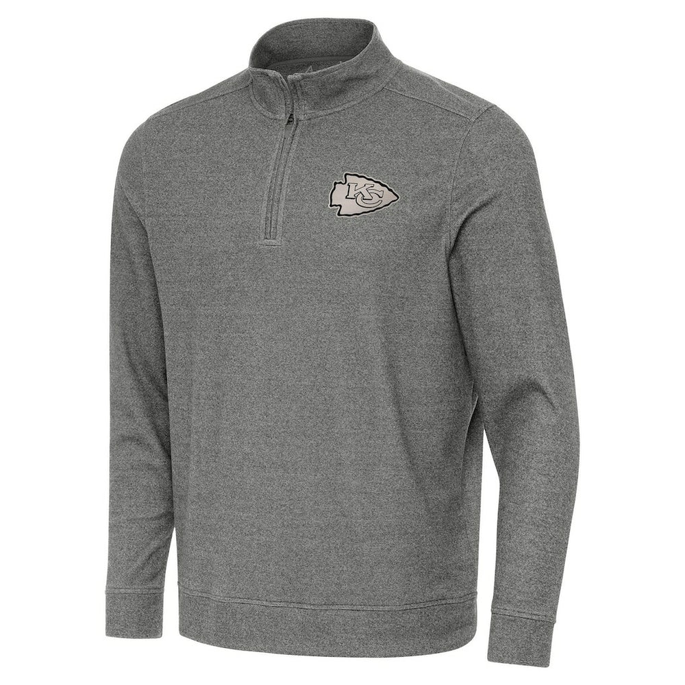 Kansas City Chiefs Antigua Subtle Quarter-Zip Top - Heather Black - NFL