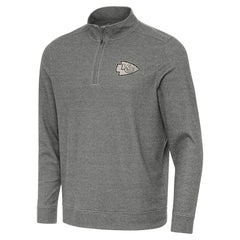 Kansas City Chiefs Antigua Subtle Quarter-Zip Top - Heather Black - NFL
