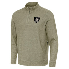 Las Vegas Raiders Antigua Subtle Quarter-Zip Top - Heather Olive - NFL