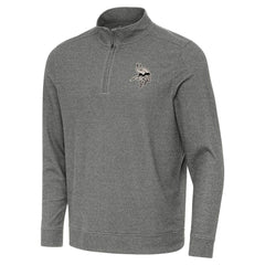 Minnesota Vikings Antigua Subtle Quarter-Zip Top - Heather Black - NFL