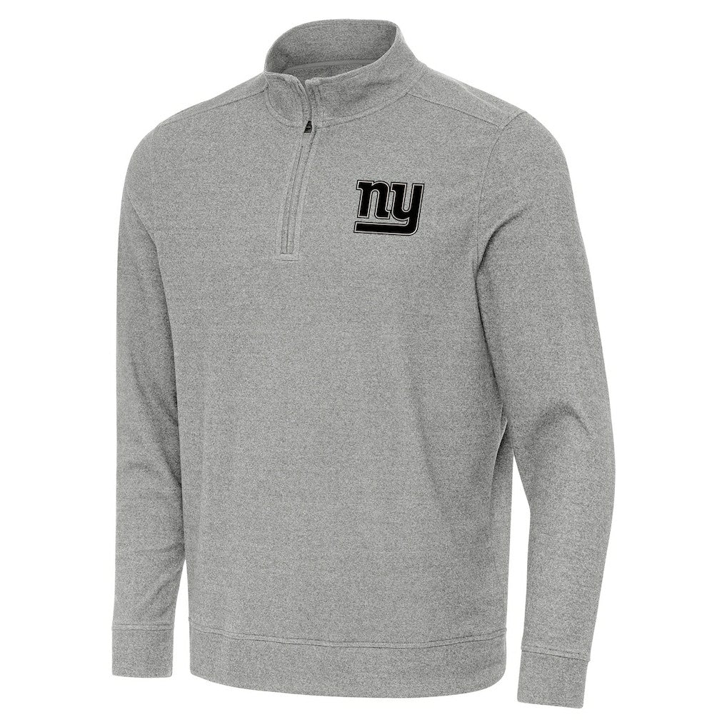 New York Giants Antigua Subtle Quarter-Zip Top - Heather Gray - NFL