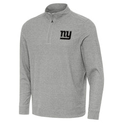 New York Giants Antigua Subtle Quarter-Zip Top - Heather Gray - NFL