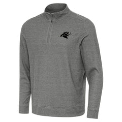 Carolina Panthers Antigua Subtle Quarter-Zip Top - Heather Black - NFL