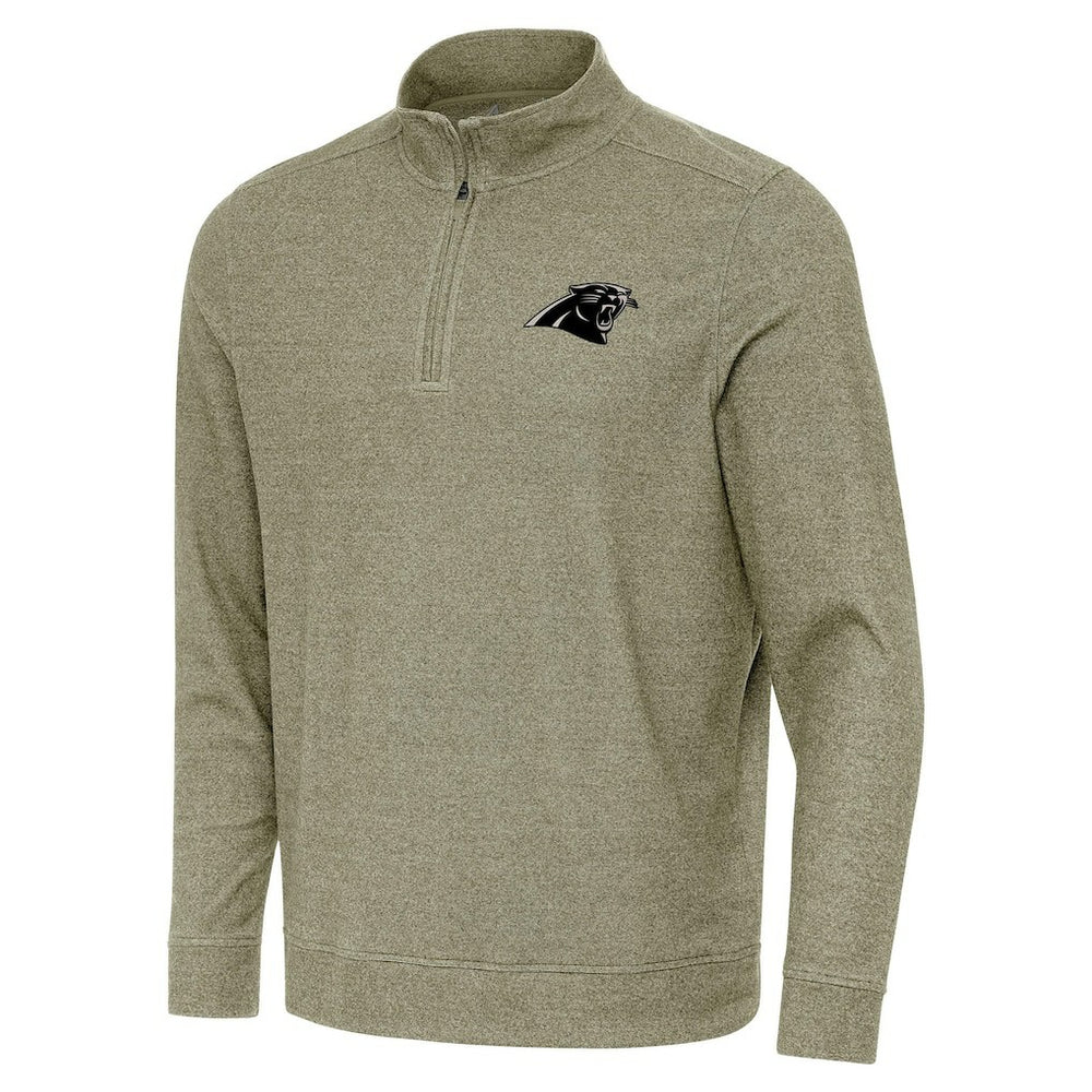 Carolina Panthers Antigua Subtle Quarter-Zip Top - Heather Olive - NFL