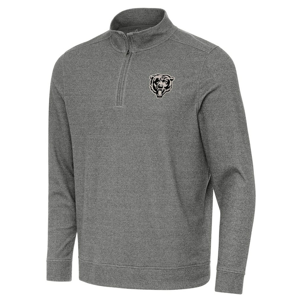 Chicago Bears Antigua Subtle Quarter-Zip Top - Heather Black - NFL