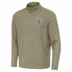 Tampa Bay Buccaneers Antigua Subtle Quarter-Zip Top - Heather Olive - NFL
