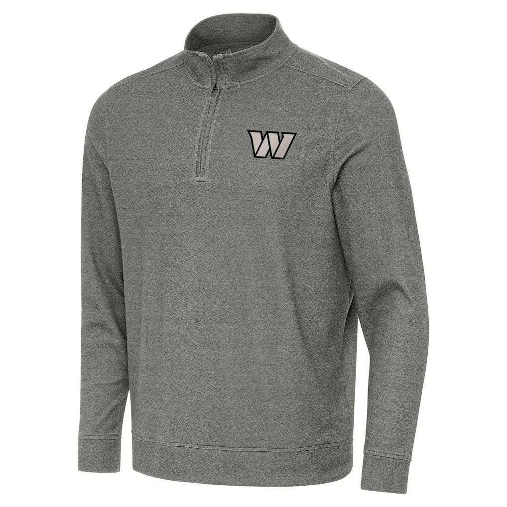 Washington Commanders Antigua Subtle Quarter-Zip Top - Heather Black - NFL
