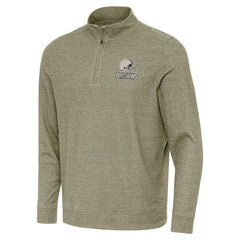 Cleveland Browns Antigua Subtle Quarter-Zip Top - Heather Olive - NFL