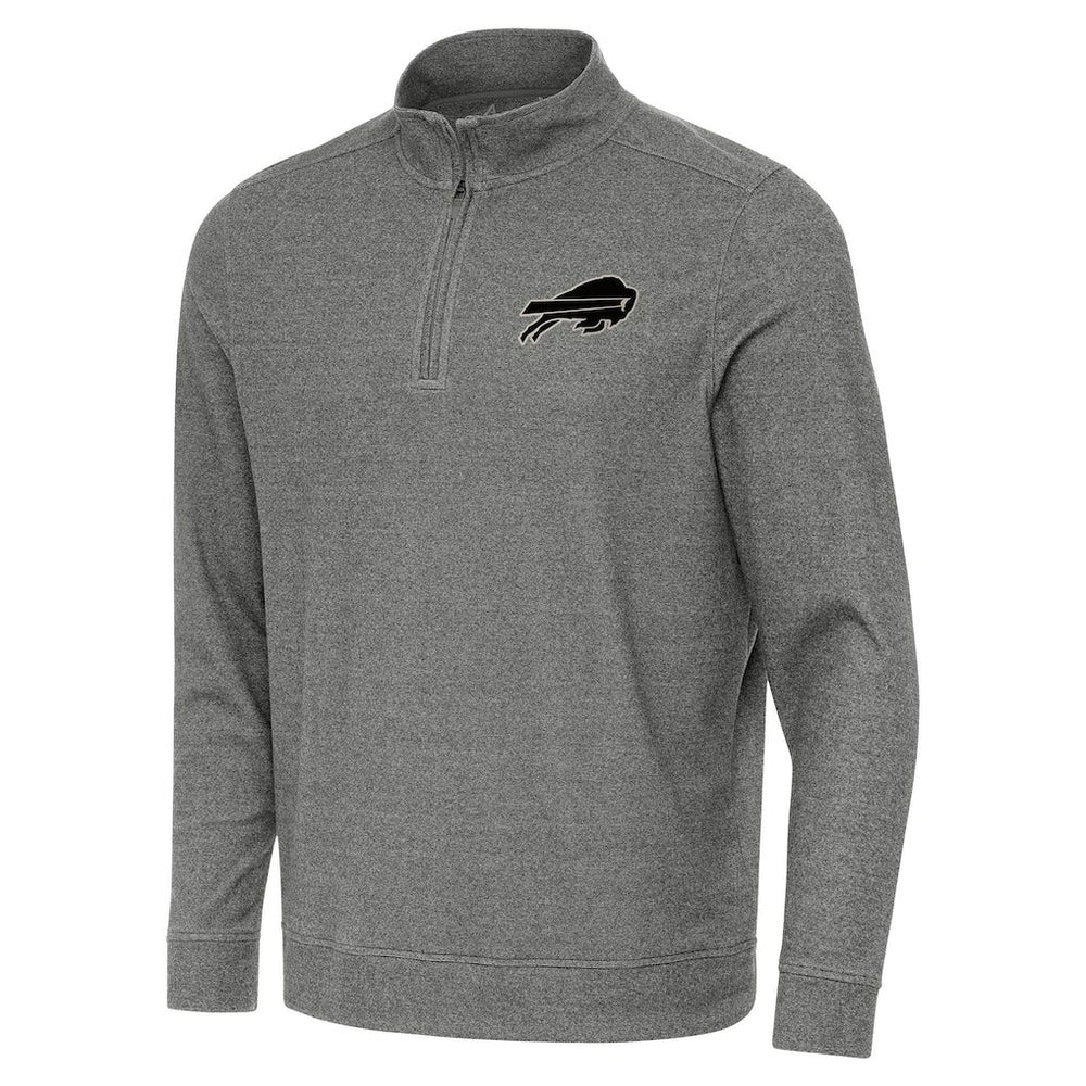 Buffalo Bills Antigua Subtle Quarter-Zip Top - Heather Black - NFL