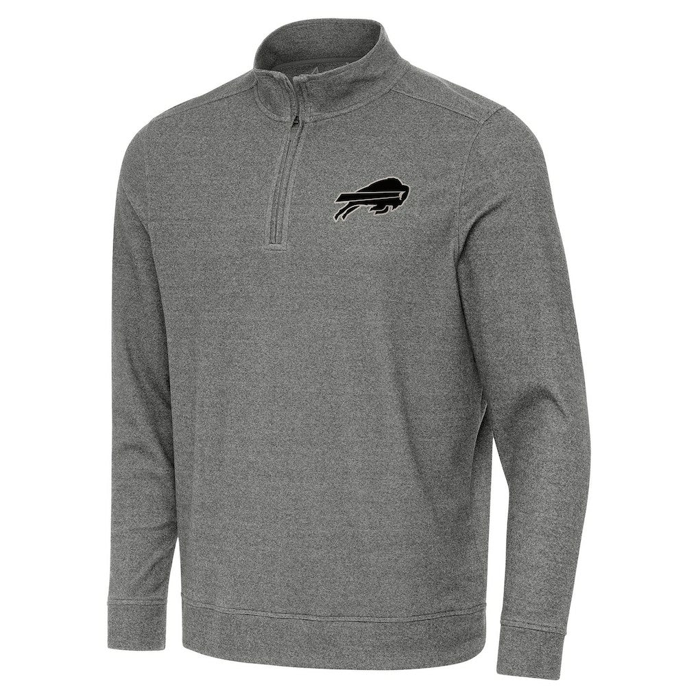 Buffalo Bills Antigua Subtle Quarter-Zip Top - Heather Black - NFL