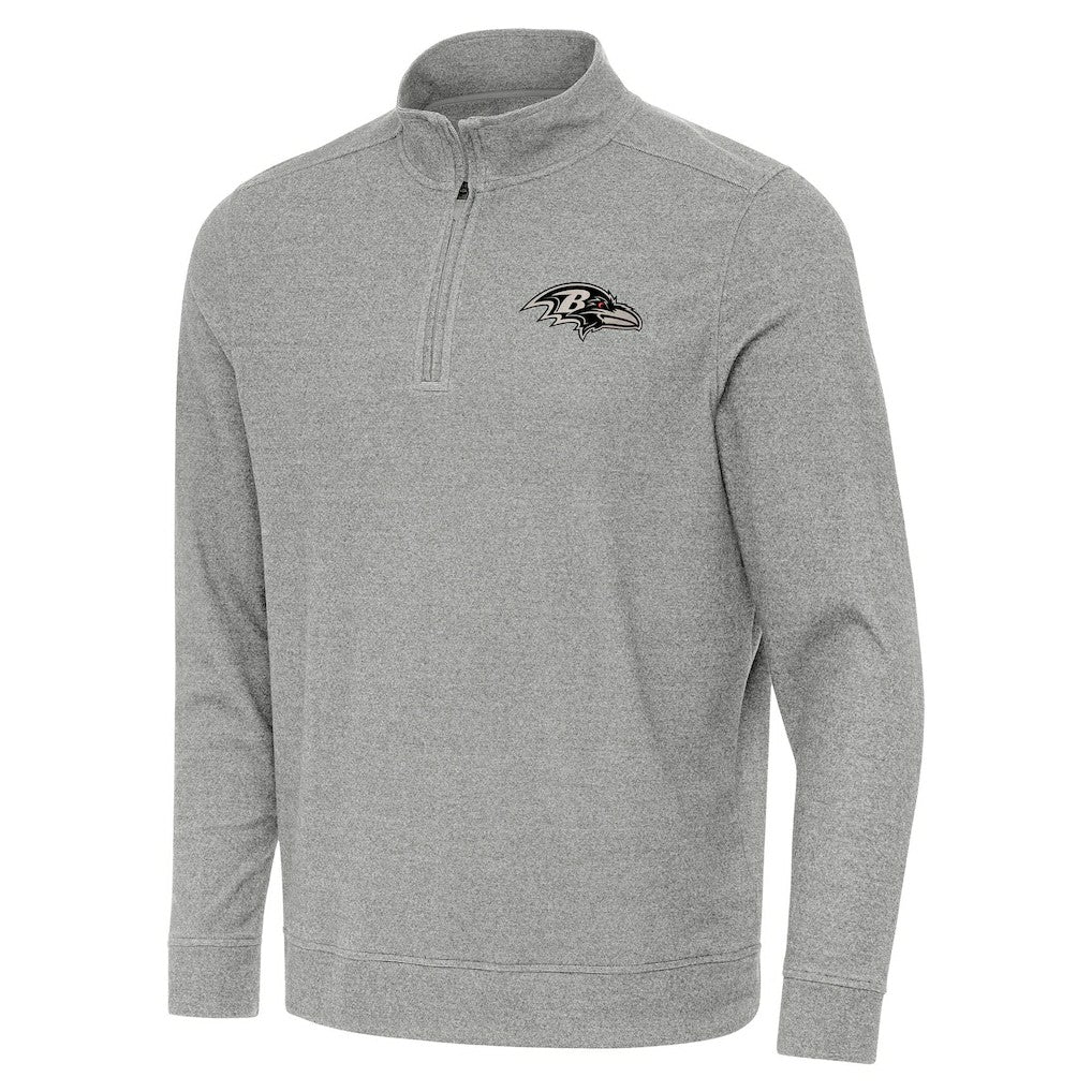 Baltimore Ravens Antigua Subtle Quarter-Zip Top - Heather Gray - NFL