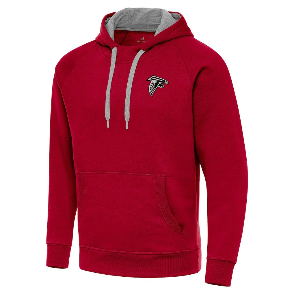 Atlanta Falcons Antigua Brushed Carbon Victory Pullover Hoodie - Red - NFL