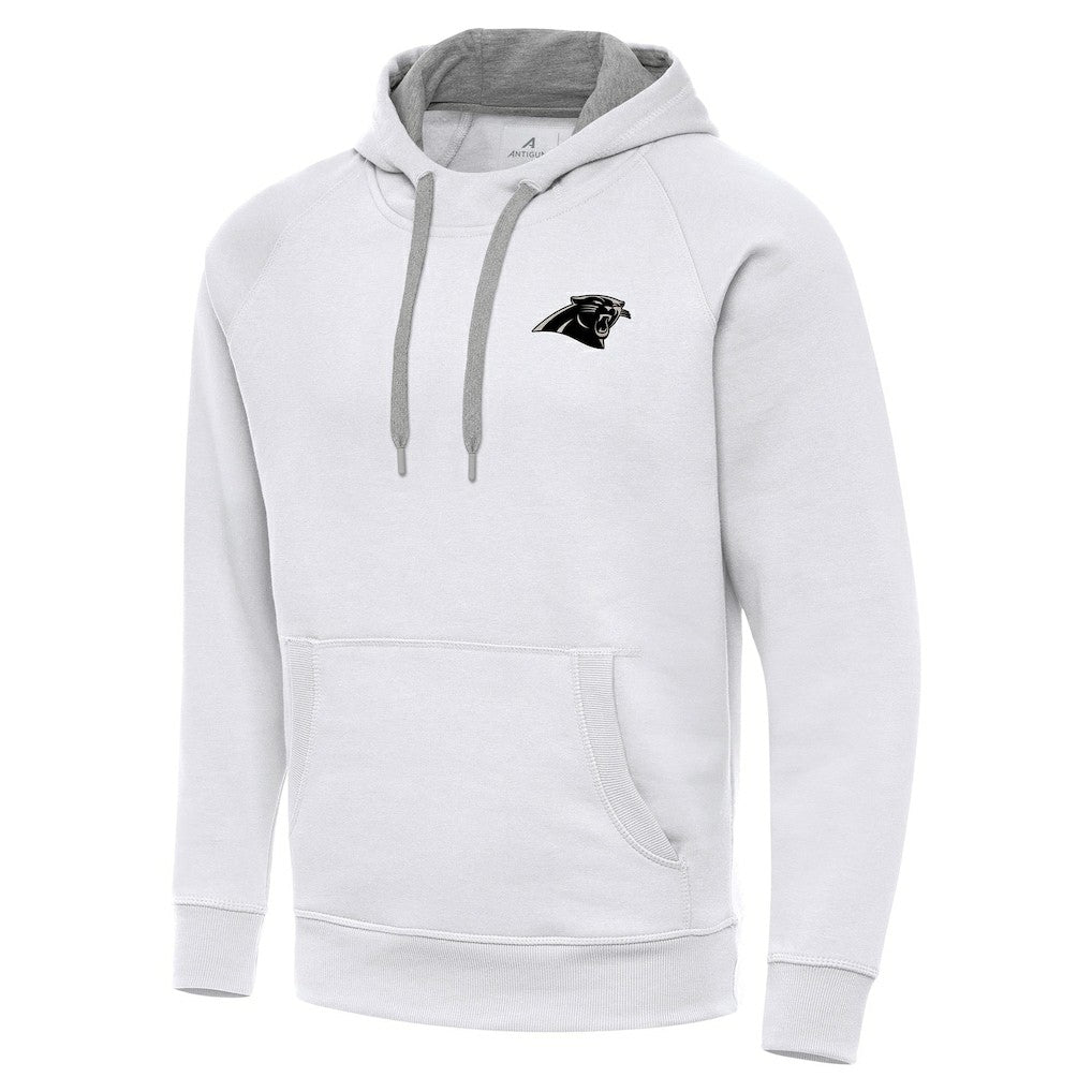 Carolina Panthers Antigua Brushed Carbon Victory Pullover Hoodie - White - NFL