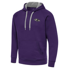Baltimore Ravens Antigua Brushed Carbon Victory Pullover Hoodie - Purple - NFL