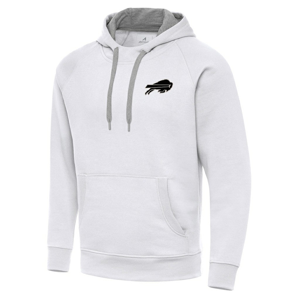 Buffalo Bills Antigua Brushed Carbon Victory Pullover Hoodie - White - NFL