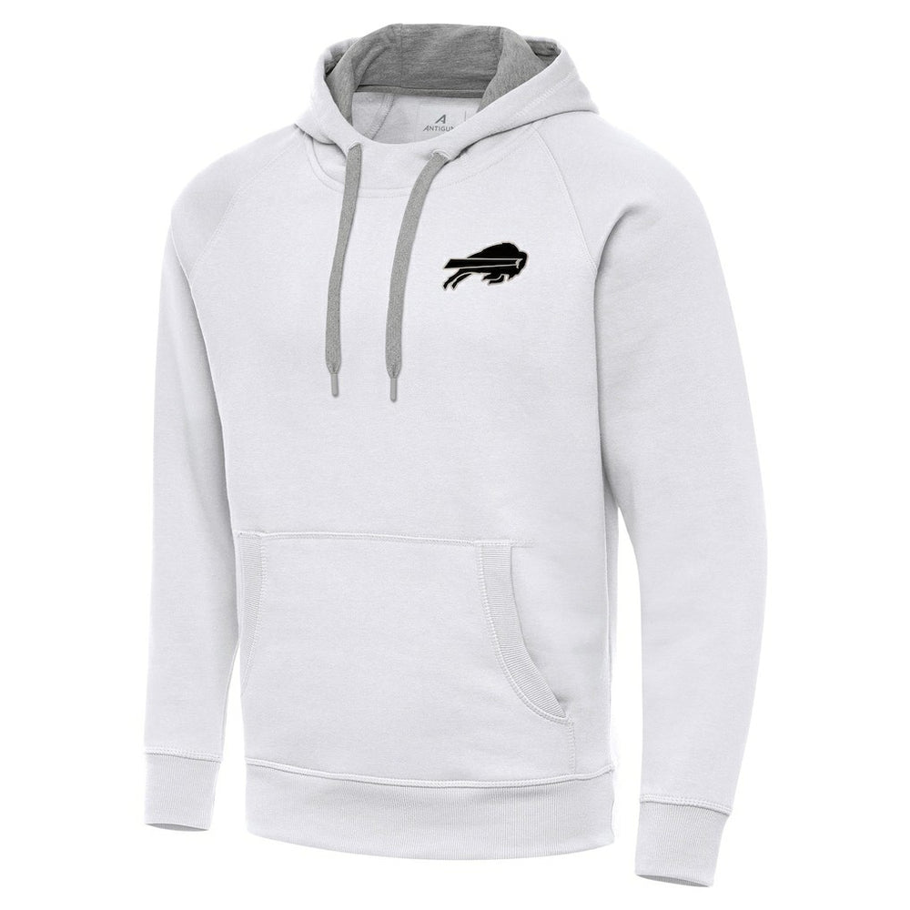 Buffalo Bills Antigua Brushed Carbon Victory Pullover Hoodie - White - NFL
