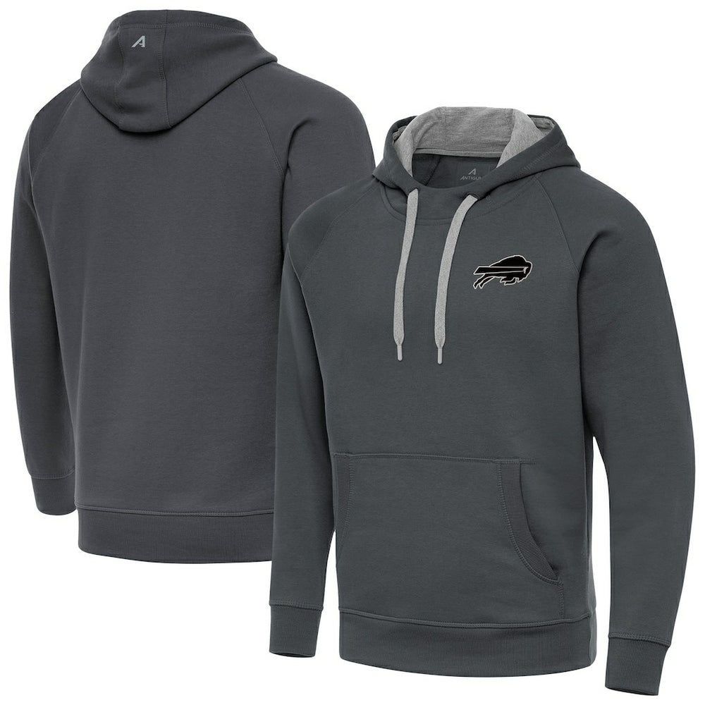 Buffalo Bills Antigua Brushed Carbon Victory Pullover Hoodie - Charcoal - NFL