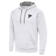 Atlanta Falcons Antigua Brushed Carbon Victory Pullover Hoodie - White - NFL