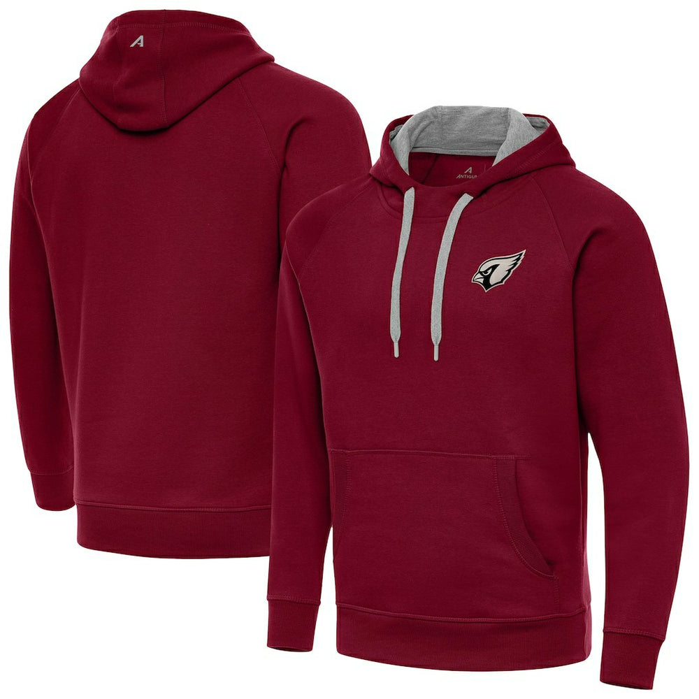 Arizona Cardinals Antigua Brushed Carbon Victory Pullover Hoodie - Cardinal - NFL