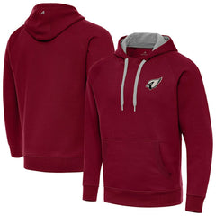 Arizona Cardinals Antigua Brushed Carbon Victory Pullover Hoodie - Cardinal - NFL