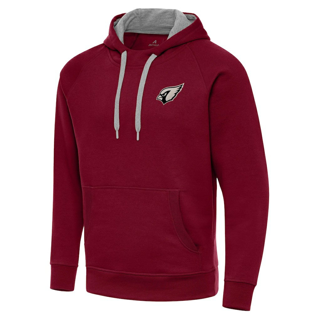 Arizona Cardinals Antigua Brushed Carbon Victory Pullover Hoodie - Cardinal - NFL
