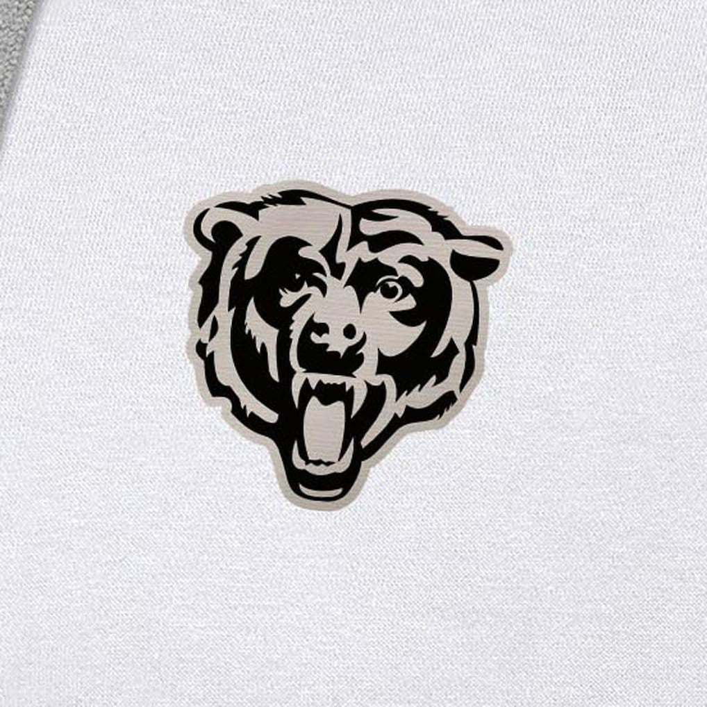 Chicago Bears Antigua Brushed Carbon Victory Pullover Hoodie - White - NFL