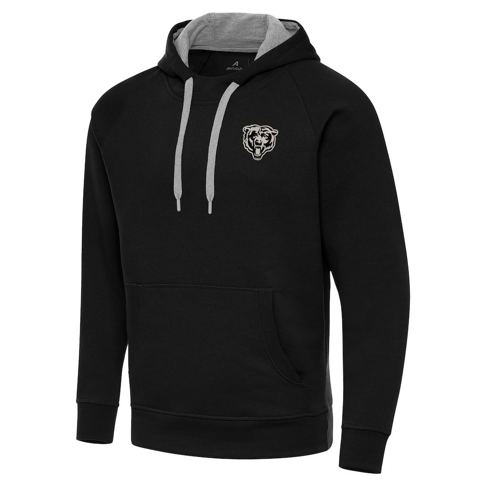 Chicago Bears Antigua Brushed Carbon Victory Pullover Hoodie - Black - NFL