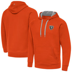 Chicago Bears Antigua Brushed Carbon Victory Pullover Hoodie - Orange - NFL
