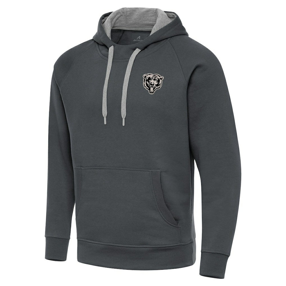 Chicago Bears Antigua Brushed Carbon Victory Pullover Hoodie - Charcoal - NFL