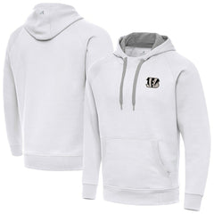 Cincinnati Bengals Antigua Brushed Carbon Victory Pullover Hoodie - White - NFL