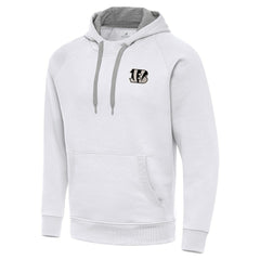 Cincinnati Bengals Antigua Brushed Carbon Victory Pullover Hoodie - White - NFL