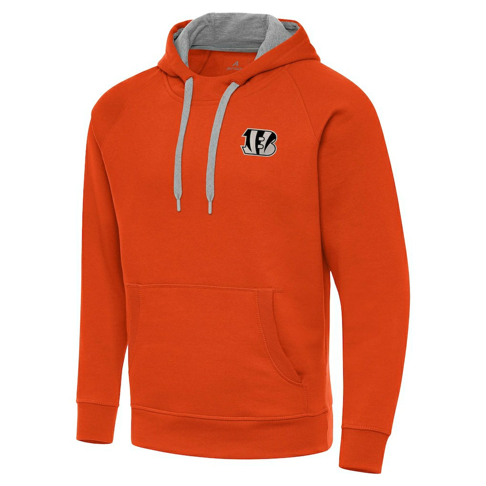 Cincinnati Bengals Antigua Brushed Carbon Victory Pullover Hoodie - Orange - NFL