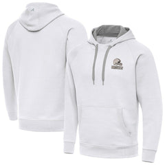 Cleveland Browns Antigua Brushed Carbon Victory Pullover Hoodie - White - NFL