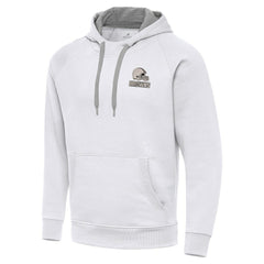 Cleveland Browns Antigua Brushed Carbon Victory Pullover Hoodie - White - NFL