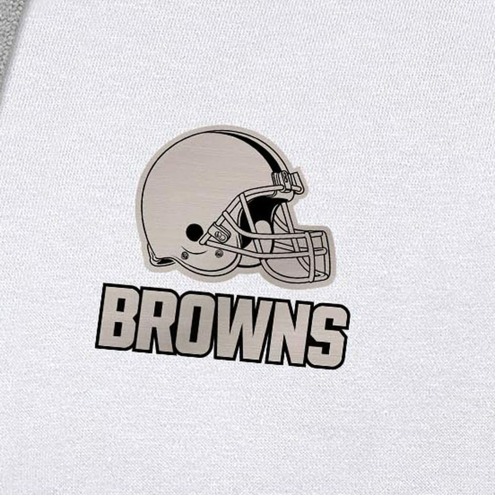 Cleveland Browns Antigua Brushed Carbon Victory Pullover Hoodie - White - NFL