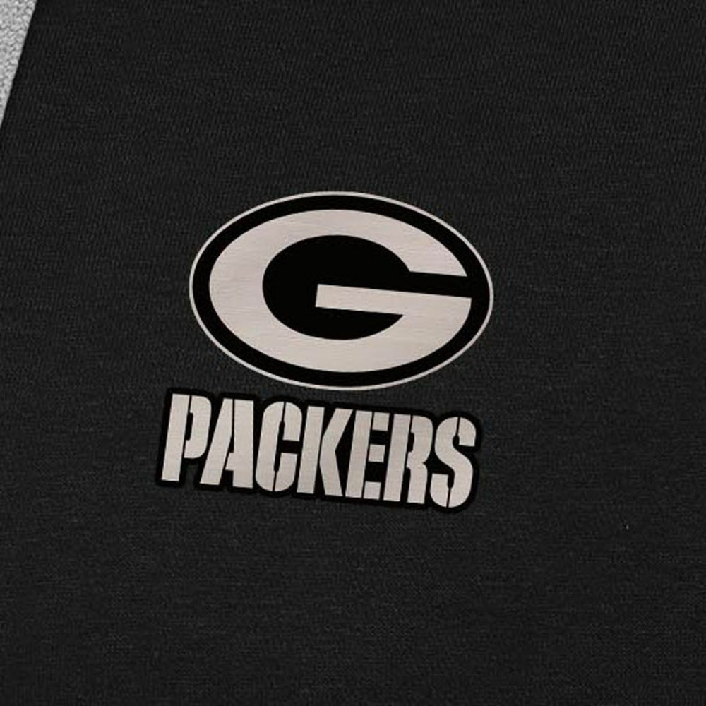Green Bay Packers Antigua Brushed Carbon Victory Pullover Hoodie - Black - NFL