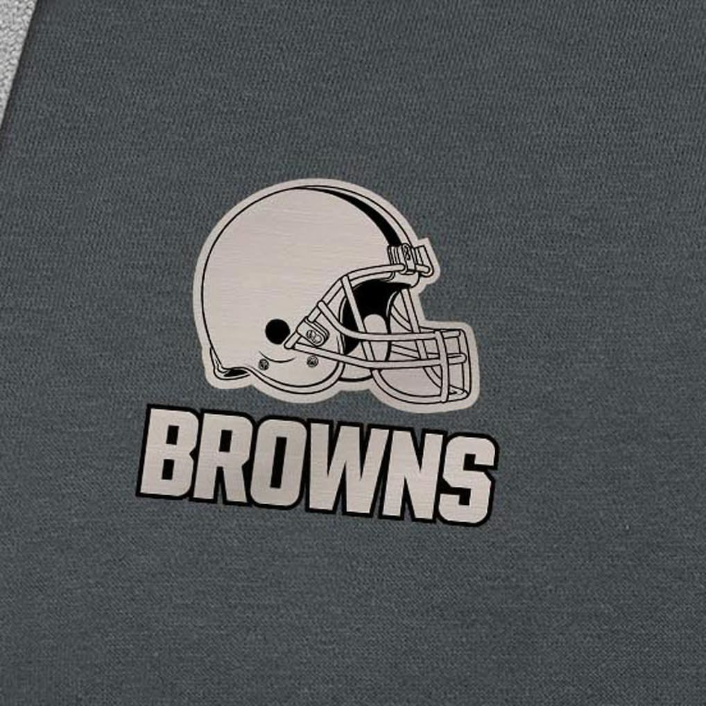 Cleveland Browns Antigua Brushed Carbon Victory Pullover Hoodie - Charcoal - NFL