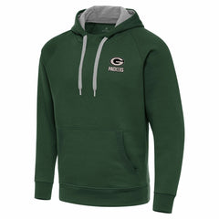 Green Bay Packers Antigua Brushed Carbon Victory Pullover Hoodie - Green - NFL
