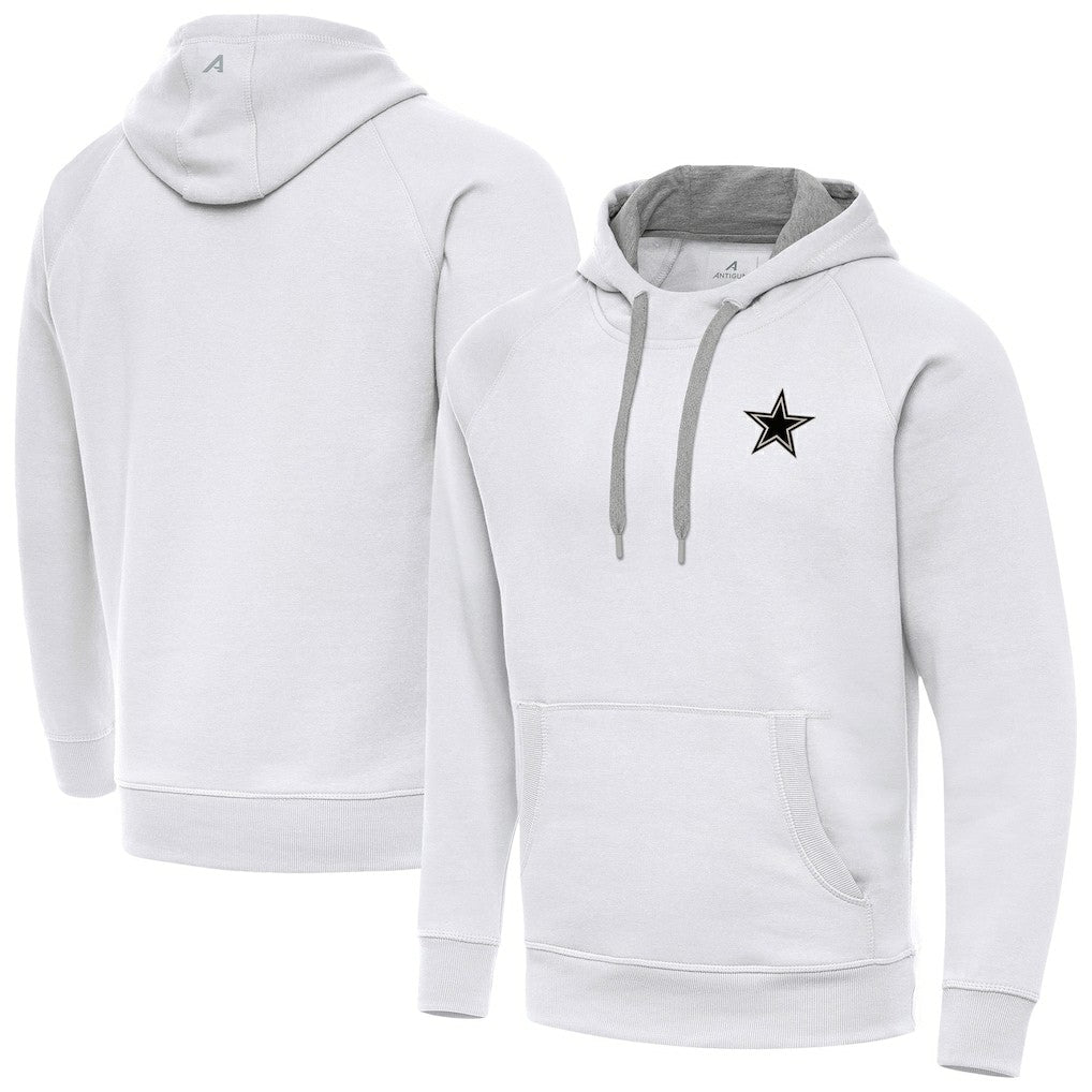 Dallas Cowboys Antigua Brushed Carbon Victory Pullover Hoodie - White - NFL