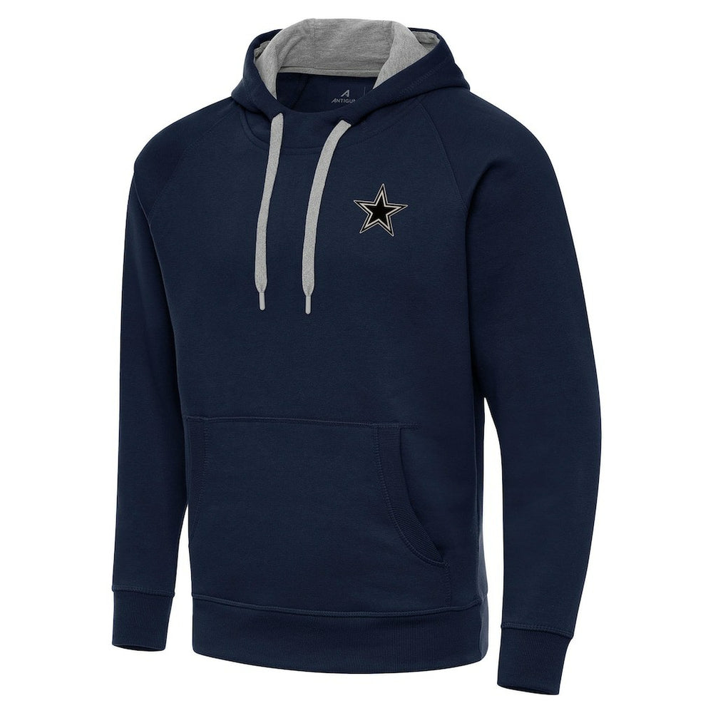 Dallas Cowboys Antigua Brushed Carbon Victory Pullover Hoodie - Navy - NFL