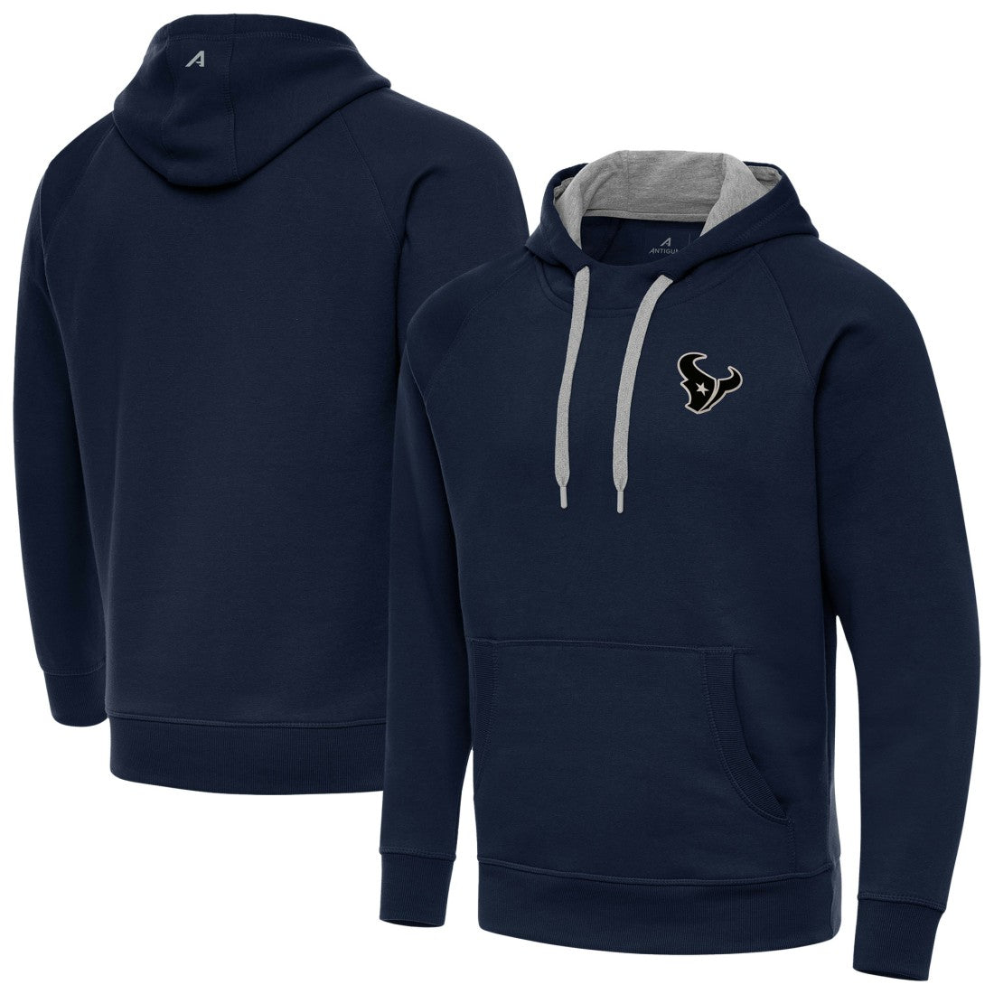 Houston Texans Antigua Brushed Carbon Victory Pullover Hoodie - Navy - NFL