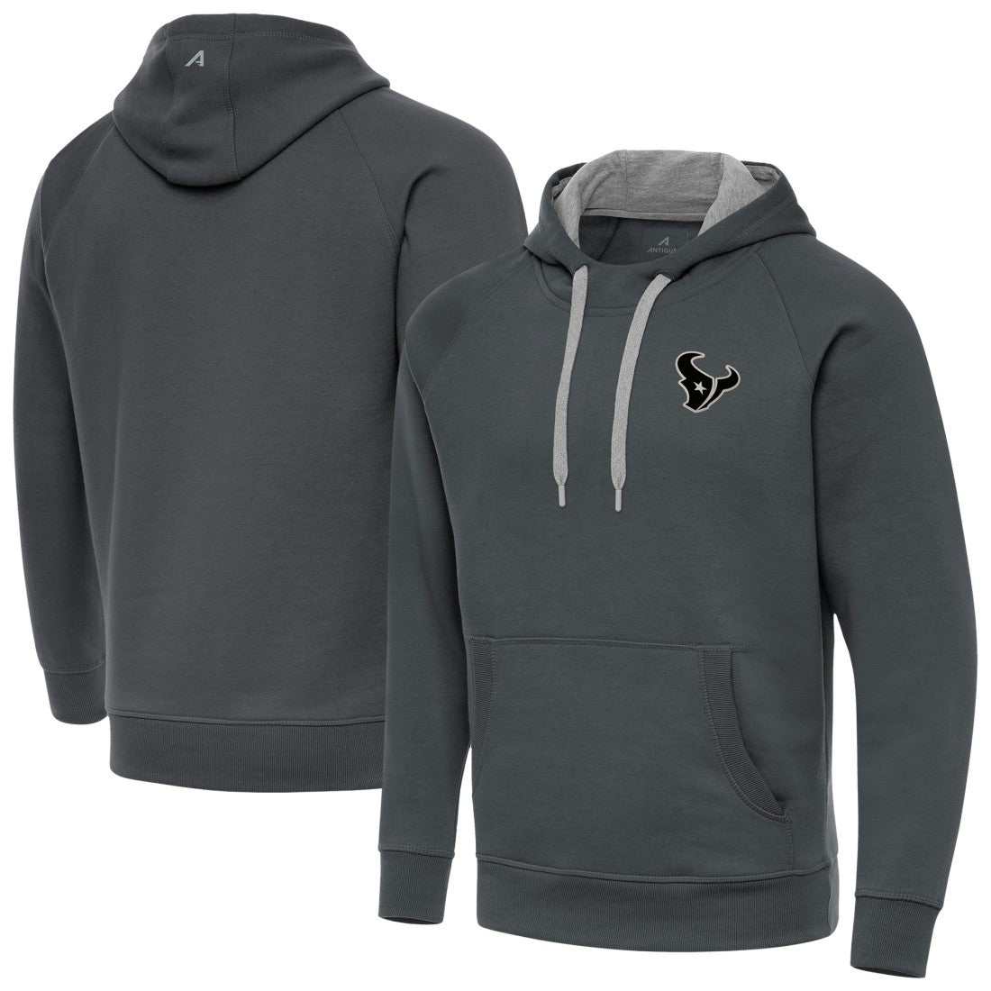 Houston Texans Antigua Brushed Carbon Victory Pullover Hoodie - Charcoal - NFL