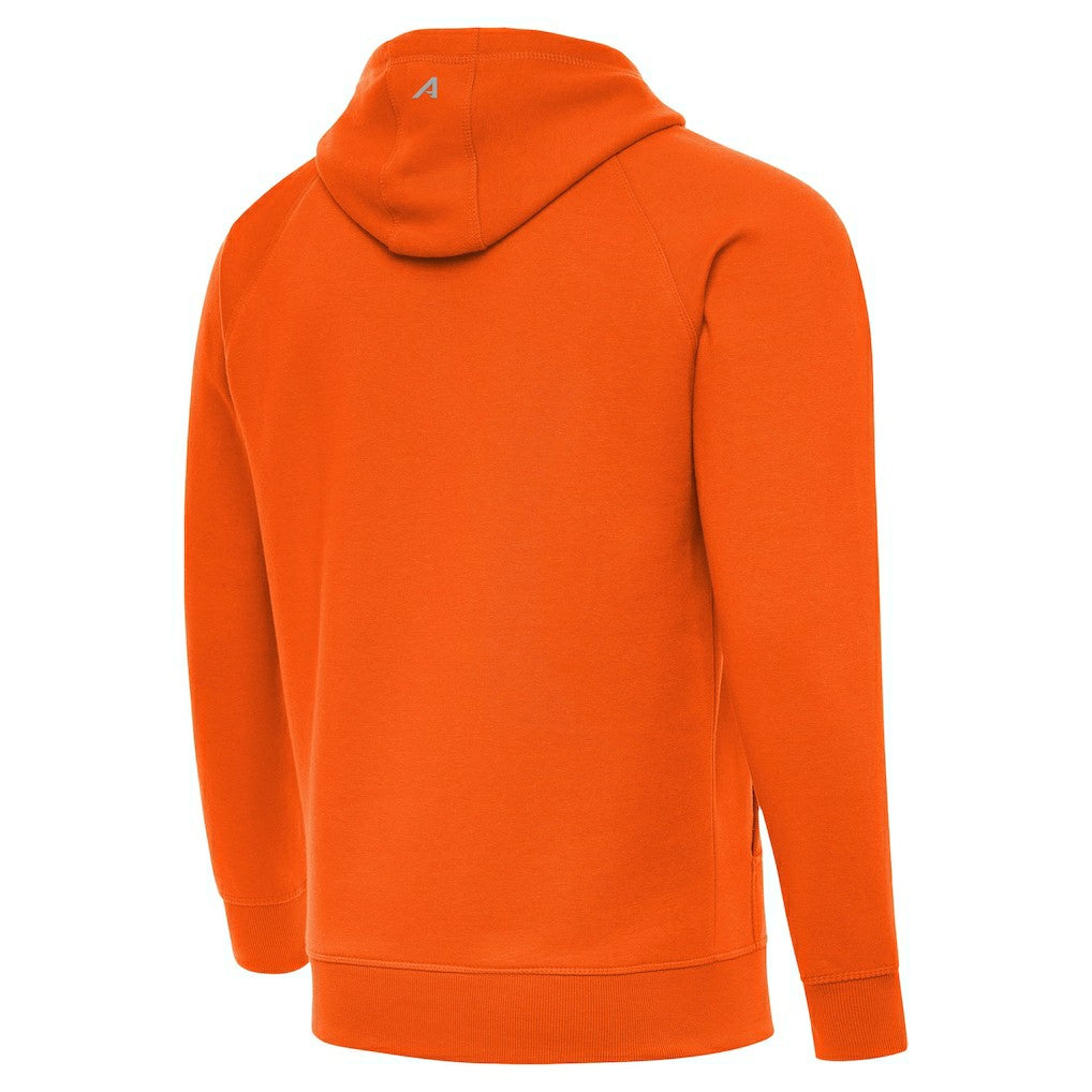 Denver Broncos Antigua Brushed Carbon Victory Pullover Hoodie - Orange - NFL