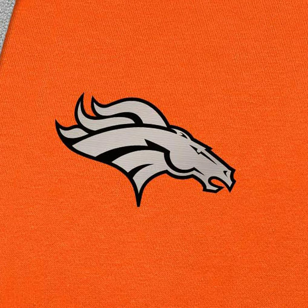 Denver Broncos Antigua Brushed Carbon Victory Pullover Hoodie - Orange - NFL